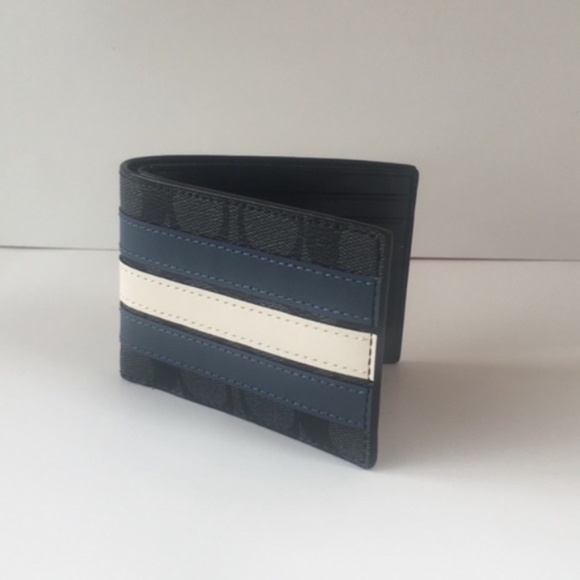 Coach Men's Varsity Stripe Slim Billfold Wallet - Picture 4 of 8